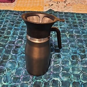 Sleek Black Coffee Carafe with Pour over filter